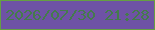文字の大きさ：4、枠の色：659f42、背景の色：6e52a5、文字の色：447b4b 無料ブログパーツのブログ時計