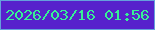 文字の大きさ：3、枠の色：65a0dc、背景の色：5721cc、文字の色：37f096 無料ブログパーツのブログ時計