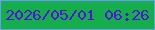 文字の大きさ：1、枠の色：65a1f2、背景の色：16ae4d、文字の色：4e14d8 無料ブログパーツのブログ時計