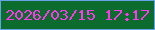 文字の大きさ：4、枠の色：65a2e8、背景の色：0c6c2e、文字の色：ff38ee 無料ブログパーツのブログ時計