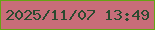 文字の大きさ：5、枠の色：65a414、背景の色：c86d79、文字の色：2b4a30 無料ブログパーツのブログ時計