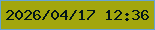 文字の大きさ：2、枠の色：65a4d4、背景の色：a2a60d、文字の色：011419 無料ブログパーツのブログ時計