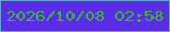 文字の大きさ：4、枠の色：65a6d6、背景の色：5b2ce8、文字の色：39bd30 無料ブログパーツのブログ時計