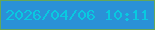 文字の大きさ：4、枠の色：65a759、背景の色：2a91d7、文字の色：09c9e0 無料ブログパーツのブログ時計