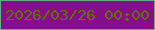 文字の大きさ：4、枠の色：65ad8d、背景の色：860f88、文字の色：656e0e 無料ブログパーツのブログ時計