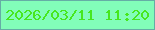 文字の大きさ：2、枠の色：65ada5、背景の色：82fdb9、文字の色：47e71e 無料ブログパーツのブログ時計