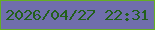 文字の大きさ：3、枠の色：65ae23、背景の色：706eac、文字の色：22601a 無料ブログパーツのブログ時計