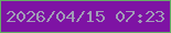文字の大きさ：1、枠の色：65ae65、背景の色：7e13a4、文字の色：a19cb6 無料ブログパーツのブログ時計