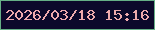 文字の大きさ：5、枠の色：65ae86、背景の色：0c082b、文字の色：efaaad 無料ブログパーツのブログ時計