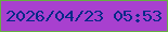 文字の大きさ：1、枠の色：65b041、背景の色：a840cf、文字の色：002988 無料ブログパーツのブログ時計