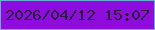 文字の大きさ：4、枠の色：65b0d2、背景の色：8f0ddc、文字の色：281b42 無料ブログパーツのブログ時計