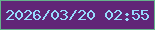 文字の大きさ：5、枠の色：65b28b、背景の色：612577、文字の色：96dbfe 無料ブログパーツのブログ時計