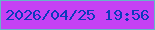 文字の大きさ：1、枠の色：65b6c8、背景の色：c541f4、文字の色：0b3abd 無料ブログパーツのブログ時計