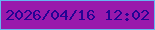 文字の大きさ：4、枠の色：65b6f1、背景の色：9919ac、文字の色：240394 無料ブログパーツのブログ時計