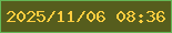 文字の大きさ：5、枠の色：65b756、背景の色：565d1d、文字の色：ffce3f 無料ブログパーツのブログ時計