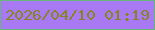 文字の大きさ：2、枠の色：65b77c、背景の色：a978f3、文字の色：848624 無料ブログパーツのブログ時計