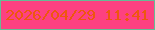 文字の大きさ：4、枠の色：65bb95、背景の色：fd4181、文字の色：ee570f 無料ブログパーツのブログ時計