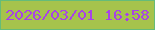 文字の大きさ：2、枠の色：65bc79、背景の色：a6c34c、文字の色：a842e8 無料ブログパーツのブログ時計