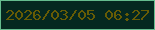 文字の大きさ：5、枠の色：65bc8e、背景の色：052820、文字の色：665b05 無料ブログパーツのブログ時計