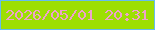 文字の大きさ：2、枠の色：65bdee、背景の色：9ddf02、文字の色：eea2cb 無料ブログパーツのブログ時計