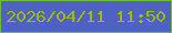 文字の大きさ：1、枠の色：65bf3a、背景の色：4f62c3、文字の色：9eb715 無料ブログパーツのブログ時計