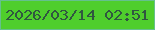 文字の大きさ：1、枠の色：65c08d、背景の色：4fce2c、文字の色：305740 無料ブログパーツのブログ時計