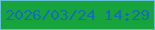 文字の大きさ：4、枠の色：65c0d6、背景の色：18a43c、文字の色：136eb3 無料ブログパーツのブログ時計