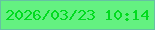 文字の大きさ：4、枠の色：65c1a2、背景の色：64f181、文字の色：01db1f 無料ブログパーツのブログ時計