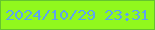 文字の大きさ：5、枠の色：65c42e、背景の色：91f81d、文字の色：5da4ed 無料ブログパーツのブログ時計