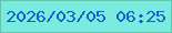 文字の大きさ：5、枠の色：65c4ab、背景の色：79ecdf、文字の色：1760c8 無料ブログパーツのブログ時計