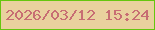 文字の大きさ：2、枠の色：65c60e、背景の色：e9d19e、文字の色：c76d73 無料ブログパーツのブログ時計