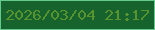 文字の大きさ：2、枠の色：65c88d、背景の色：16632e、文字の色：57942f 無料ブログパーツのブログ時計