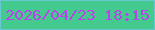 文字の大きさ：4、枠の色：65c8d2、背景の色：44ca8f、文字の色：b943e9 無料ブログパーツのブログ時計