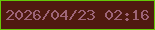 文字の大きさ：1、枠の色：65c908、背景の色：4f1a10、文字の色：9d6478 無料ブログパーツのブログ時計