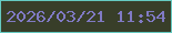 文字の大きさ：4、枠の色：65cac1、背景の色：383e29、文字の色：807ac4 無料ブログパーツのブログ時計