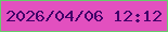 文字の大きさ：2、枠の色：65ce6a、背景の色：e250bf、文字の色：410069 無料ブログパーツのブログ時計