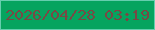 文字の大きさ：1、枠の色：65ceae、背景の色：06a45f、文字の色：784945 無料ブログパーツのブログ時計