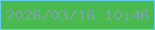 文字の大きさ：2、枠の色：65cee9、背景の色：49b950、文字の色：76a7a5 無料ブログパーツのブログ時計