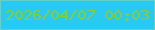 文字の大きさ：4、枠の色：65cfc9、背景の色：28caf3、文字の色：86ce35 無料ブログパーツのブログ時計