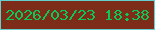 文字の大きさ：5、枠の色：65cfcf、背景の色：7d2c1a、文字の色：0cc857 無料ブログパーツのブログ時計