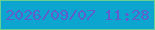 文字の大きさ：2、枠の色：65d092、背景の色：0ba5d0、文字の色：5e5dcb 無料ブログパーツのブログ時計