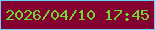 文字の大きさ：1、枠の色：65d0fd、背景の色：830030、文字の色：6fd730 無料ブログパーツのブログ時計