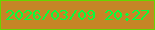 文字の大きさ：3、枠の色：65d700、背景の色：c58626、文字の色：05fe3c 無料ブログパーツのブログ時計