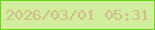 文字の大きさ：5、枠の色：65d713、背景の色：d2ed9b、文字の色：d0bb8f 無料ブログパーツのブログ時計