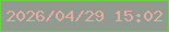 文字の大きさ：1、枠の色：65d736、背景の色：929b91、文字の色：e5aaa0 無料ブログパーツのブログ時計