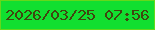文字の大きさ：4、枠の色：65d81b、背景の色：11df30、文字の色：40460f 無料ブログパーツのブログ時計