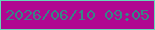 文字の大きさ：4、枠の色：65d8b8、背景の色：b00791、文字の色：378586 無料ブログパーツのブログ時計