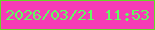 文字の大きさ：1、枠の色：65d928、背景の色：f53cb7、文字の色：61fc60 無料ブログパーツのブログ時計