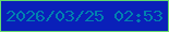 文字の大きさ：3、枠の色：65dc6d、背景の色：0a20b9、文字の色：0181b0 無料ブログパーツのブログ時計