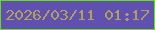 文字の大きさ：4、枠の色：65dd1a、背景の色：6051b1、文字の色：aea15d 無料ブログパーツのブログ時計